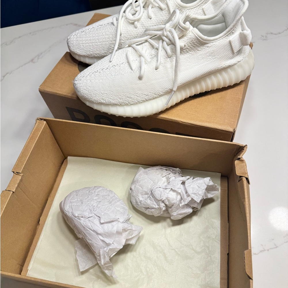 White Adidas Yeezy Boost 350 Sneakers